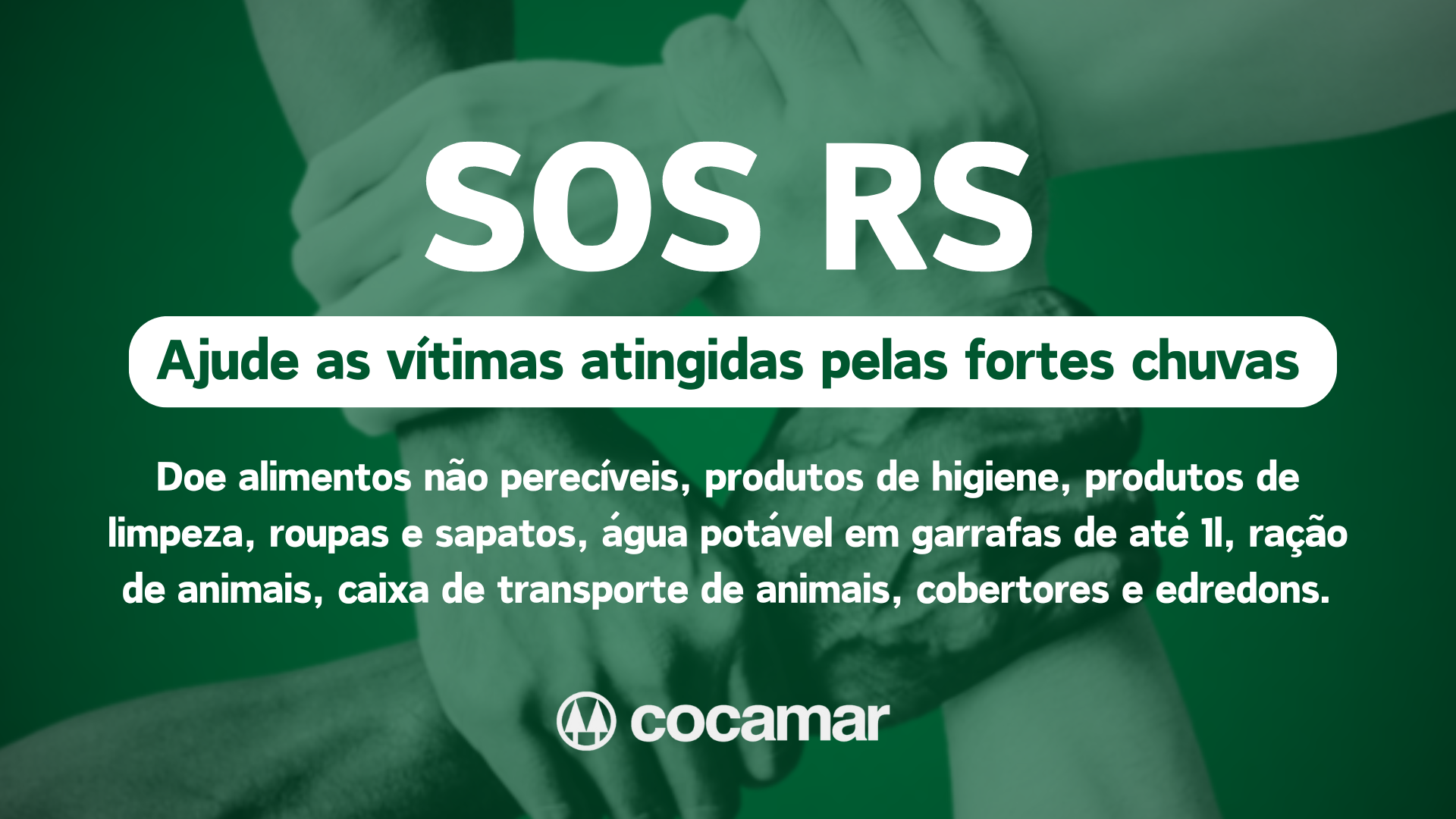 Cocamar recebe doa&ccedil;&otilde;es  para v&iacute;timas do Sul 